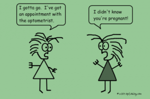 Optoblog.com cartoon making fun of people who don't know their etymology.